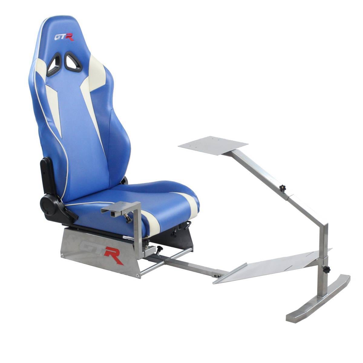 GTR Simulators Touring Model Simulator with Silver Frame and Adjustable Leatherette Racing Seat thumbnail 21