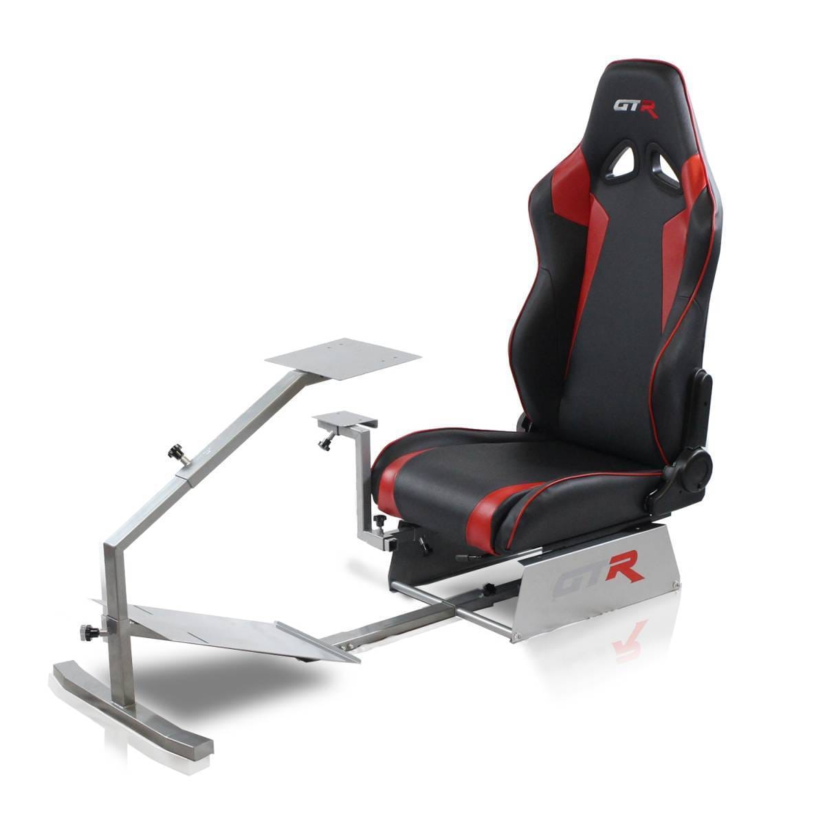 GTR Simulators Touring Model Simulator with Silver Frame and Adjustable Leatherette Racing Seat thumbnail 13