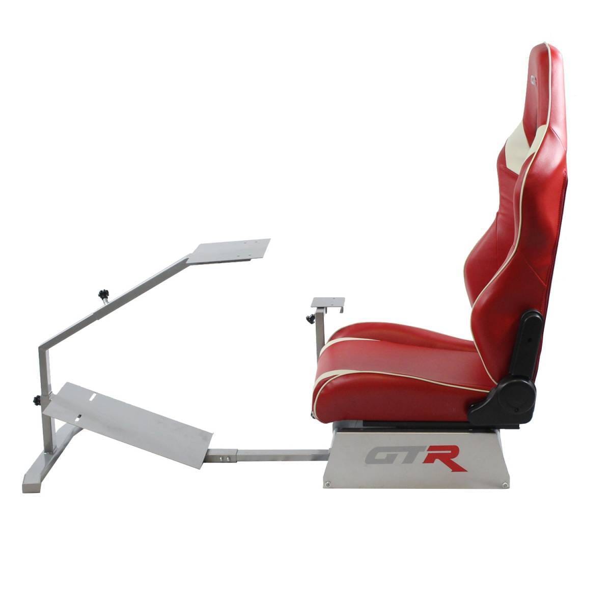 GTR Simulators Touring Model Simulator with Silver Frame and Adjustable Leatherette Racing Seat thumbnail 29