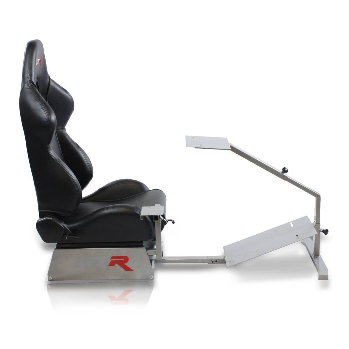 GTR Simulators Touring Model Simulator with Silver Frame and Adjustable Leatherette Racing Seat thumbnail 2