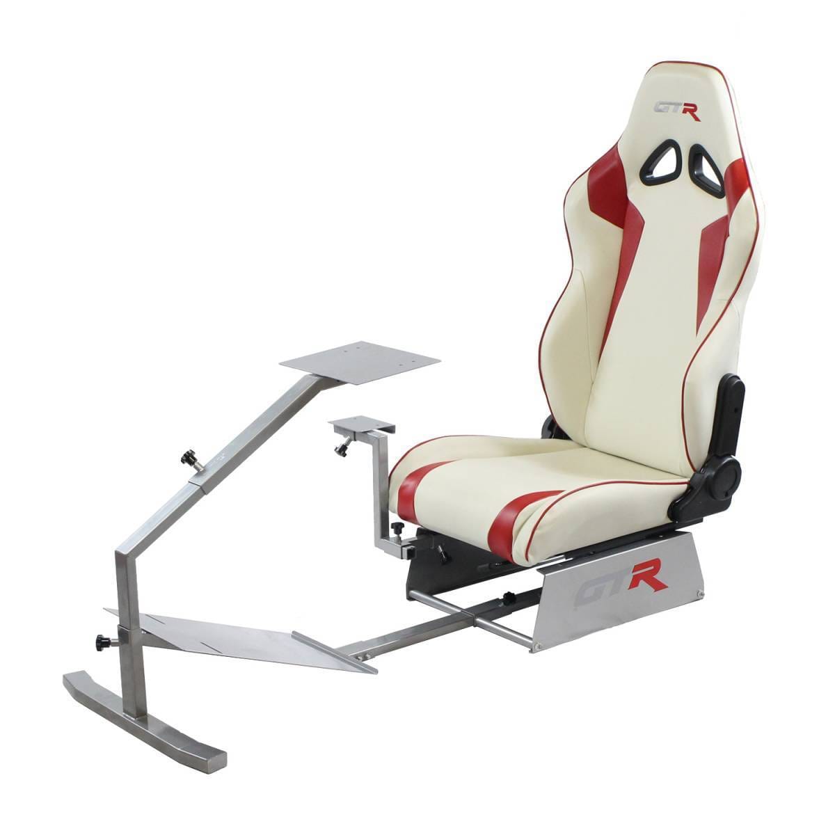 GTR Simulators Touring Model Simulator with Silver Frame and Adjustable Leatherette Racing Seat thumbnail 34