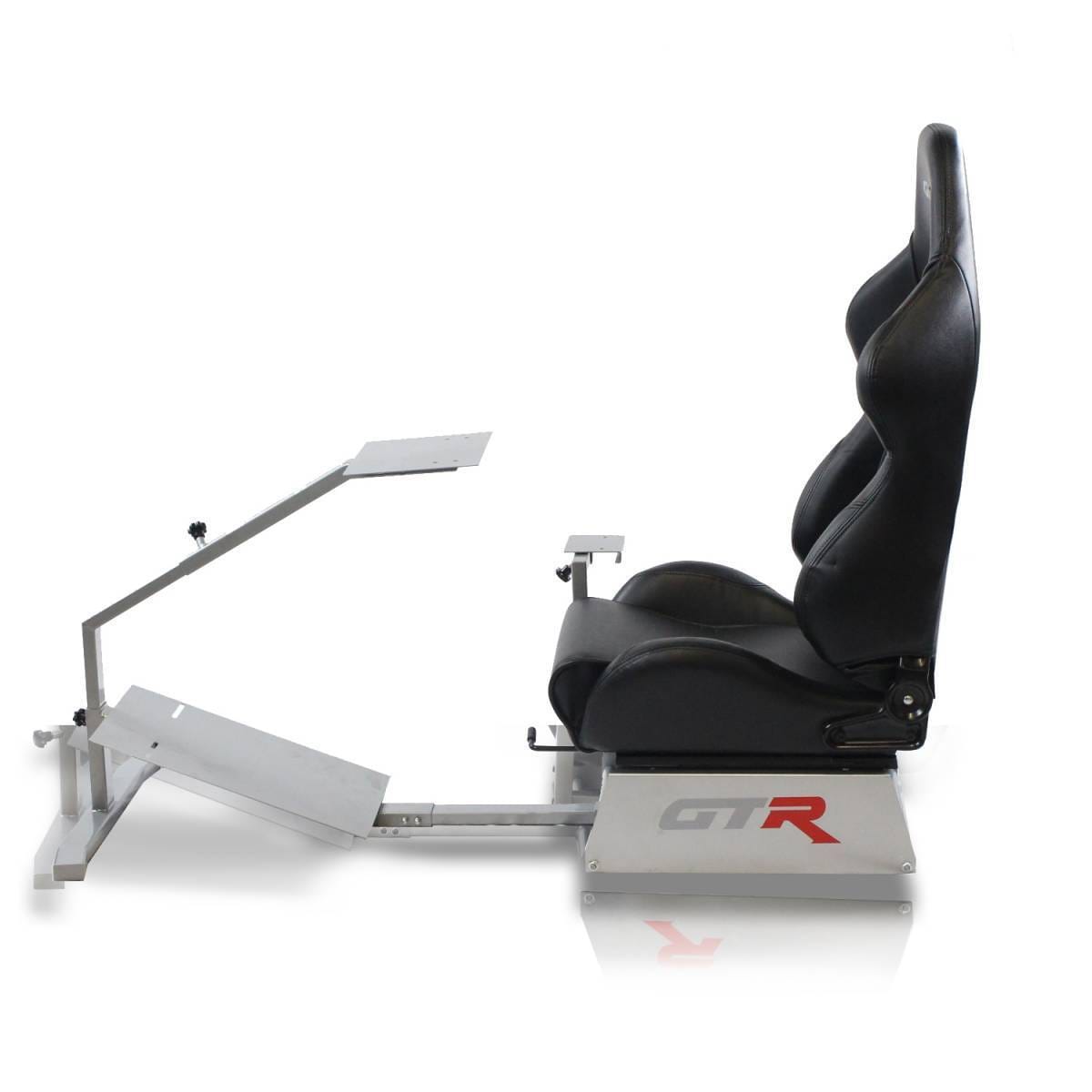 GTR Simulators Touring Model Simulator with Silver Frame and Adjustable Leatherette Racing Seat thumbnail 5