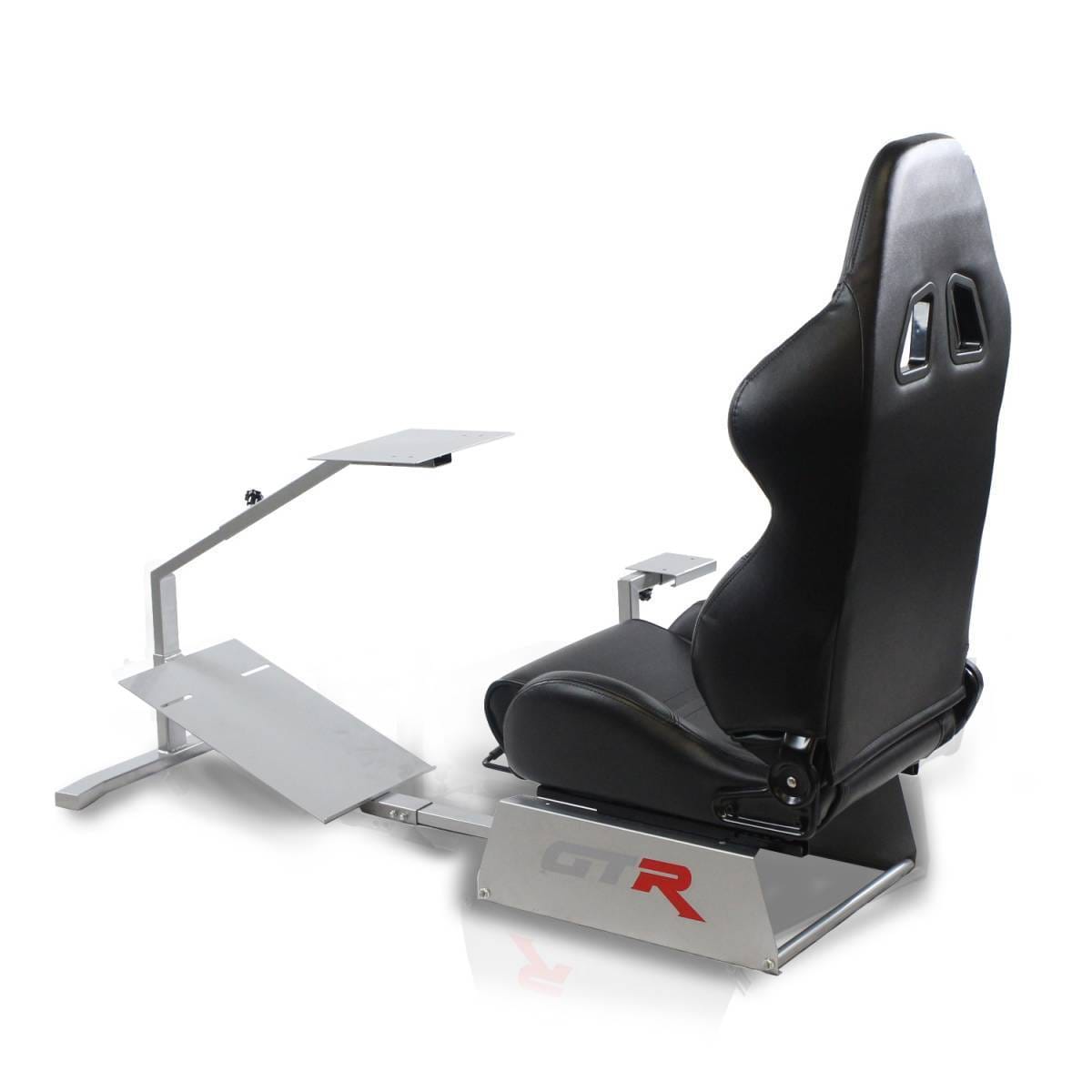 GTR Simulators Touring Model Simulator with Silver Frame and Adjustable Leatherette Racing Seat thumbnail 6