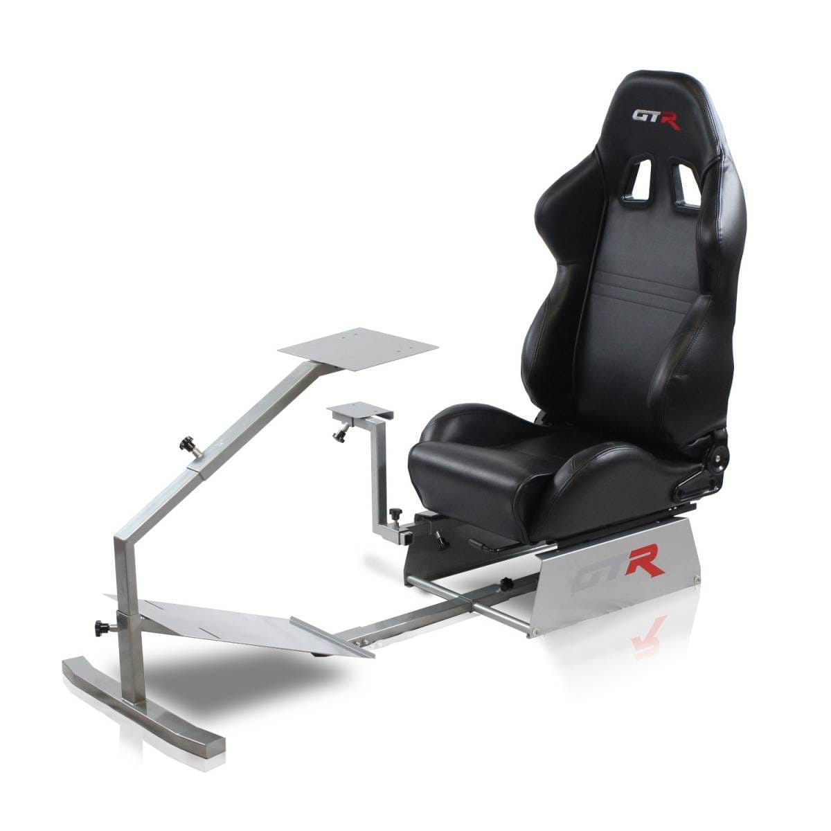 GTR Simulators Touring Model Simulator with Silver Frame and Adjustable Leatherette Racing Seat thumbnail 4