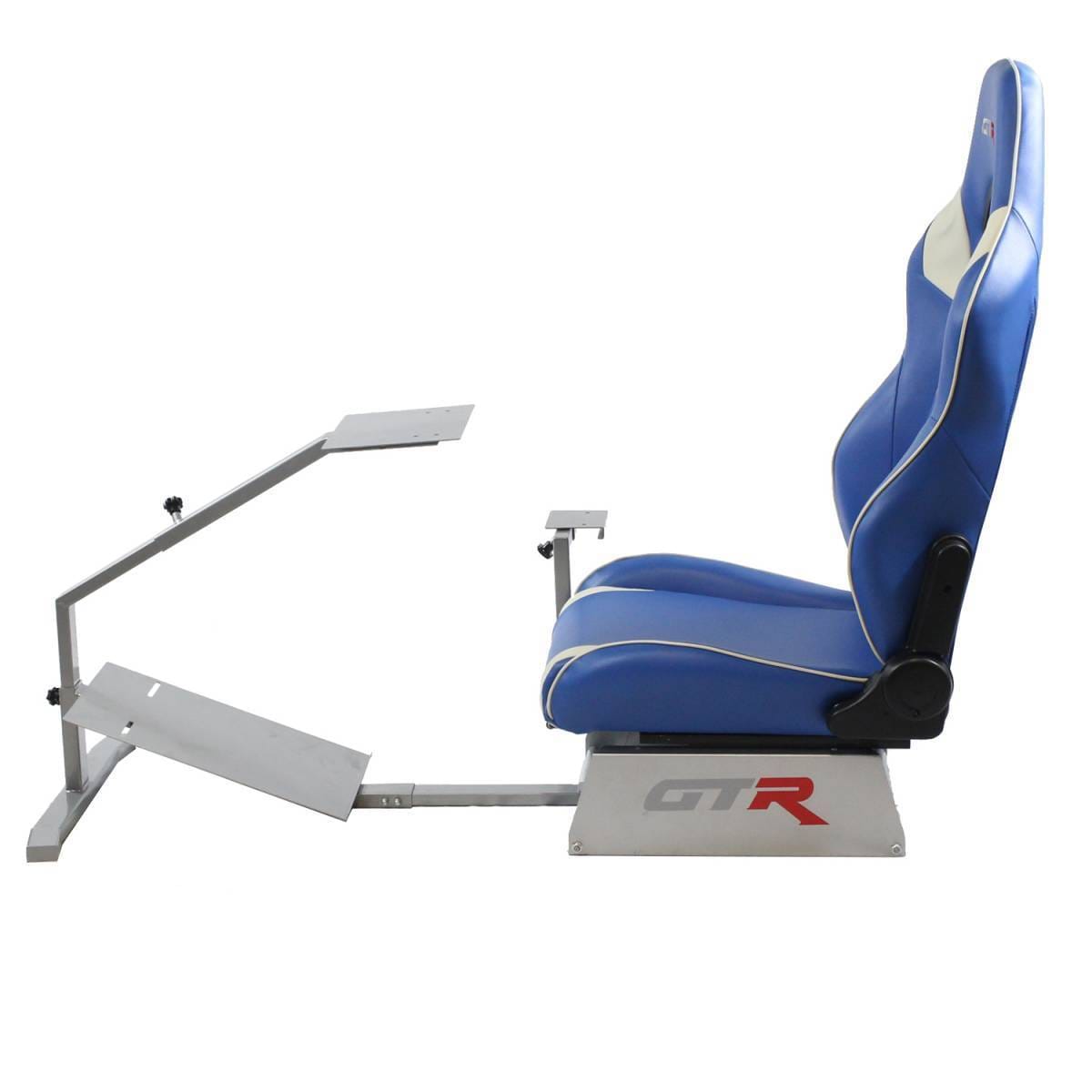 GTR Simulators Touring Model Simulator with Silver Frame and Adjustable Leatherette Racing Seat thumbnail 20
