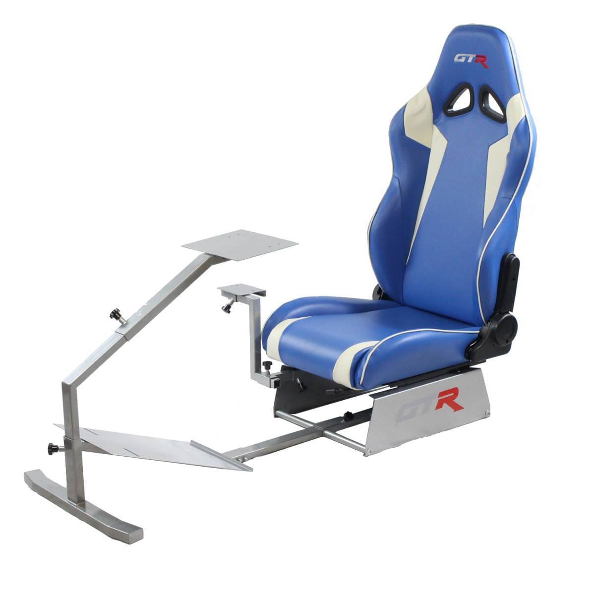 GTR Simulators Touring Model Simulator with Silver Frame and Adjustable Leatherette Racing Seat thumbnail 18