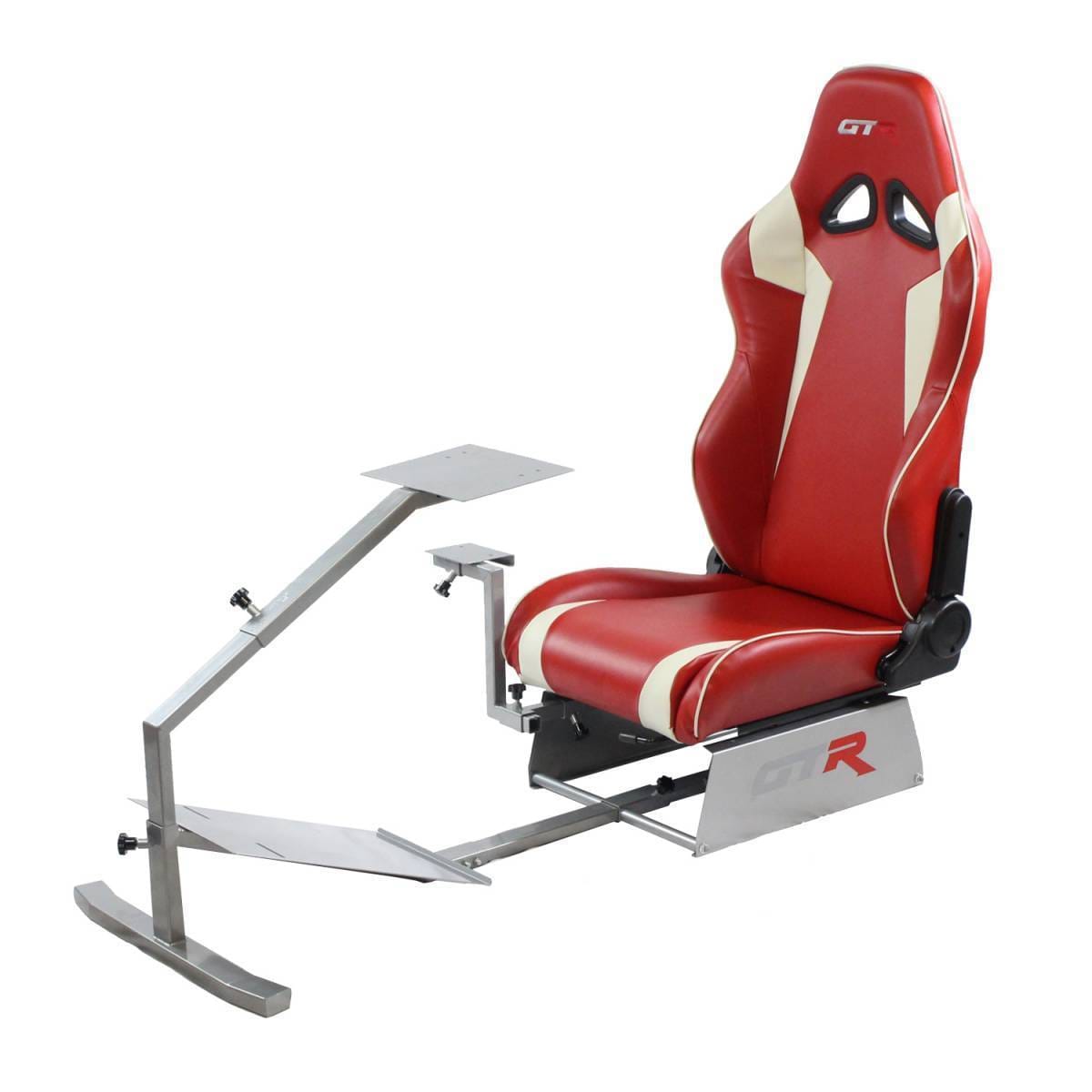 GTR Simulators Touring Model Simulator with Silver Frame and Adjustable Leatherette Racing Seat thumbnail 26