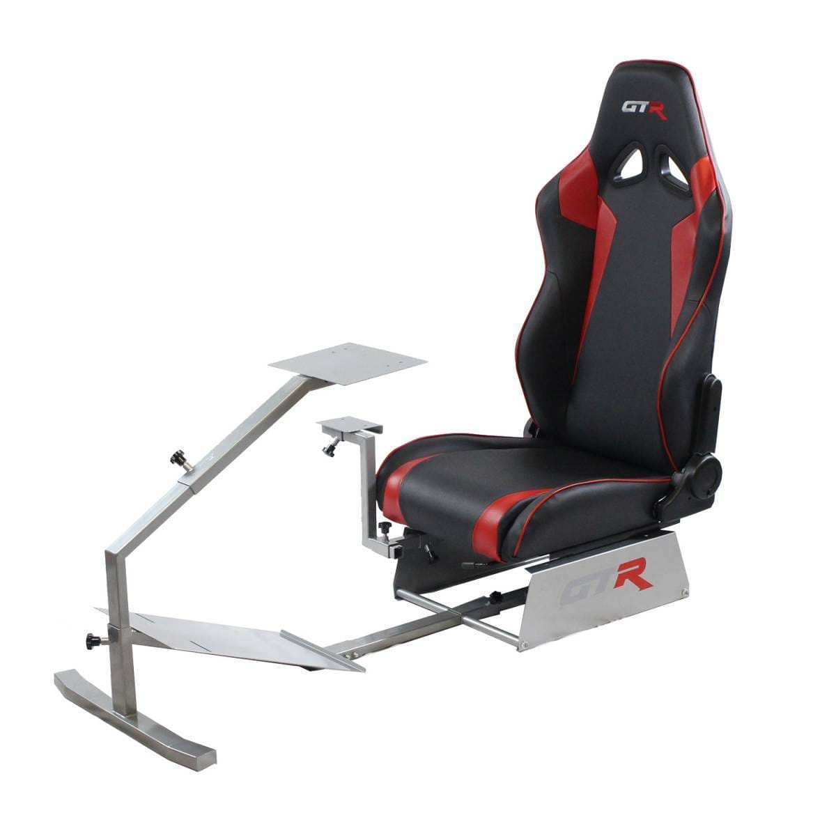 GTR Simulators Volante Adjustable Racing Car Seat, Red with White Stripes thumbnail 7