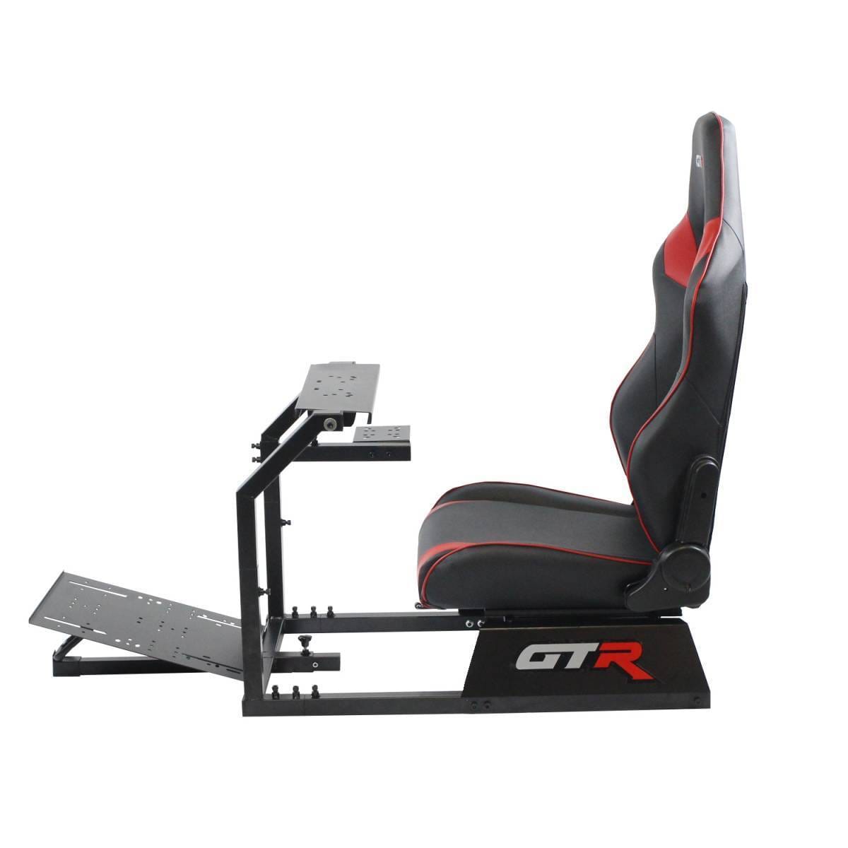 GTR Simulators GTA™️ Model Simulator Frame & Adjustable Racing Seat – Color Options Available Majestic Black Black with Red thumbnail 10