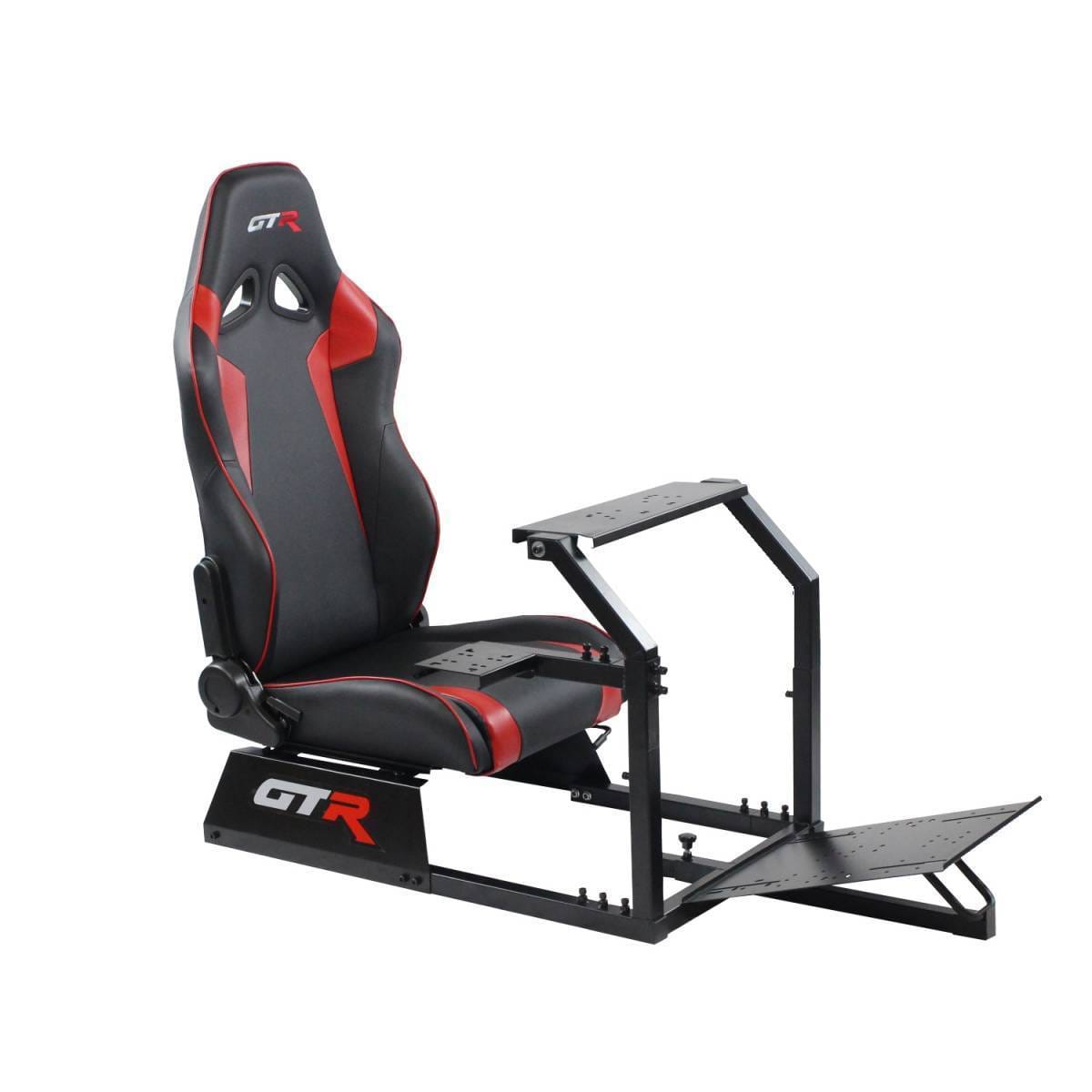 GTR Simulators GTA™️ Model Simulator Frame & Adjustable Racing Seat – Color Options Available Diamond Silver Blue with White thumbnail 8