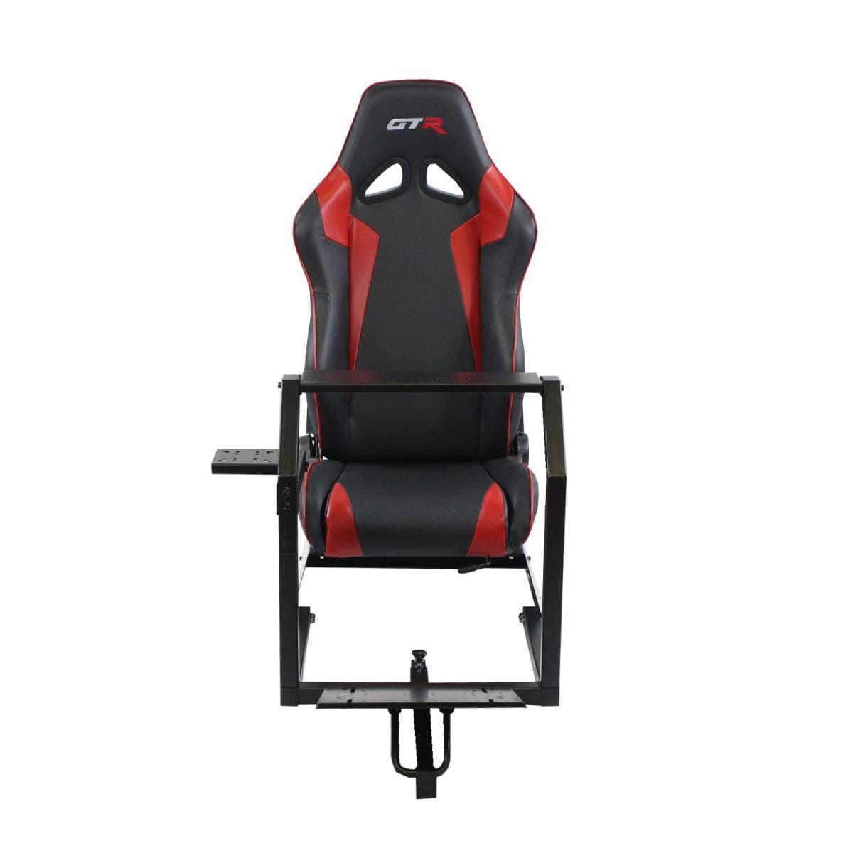 GTR Simulators GTA™️ Model Simulator Frame & Adjustable Racing Seat – Color Options Available Diamond Silver White with Red thumbnail 7