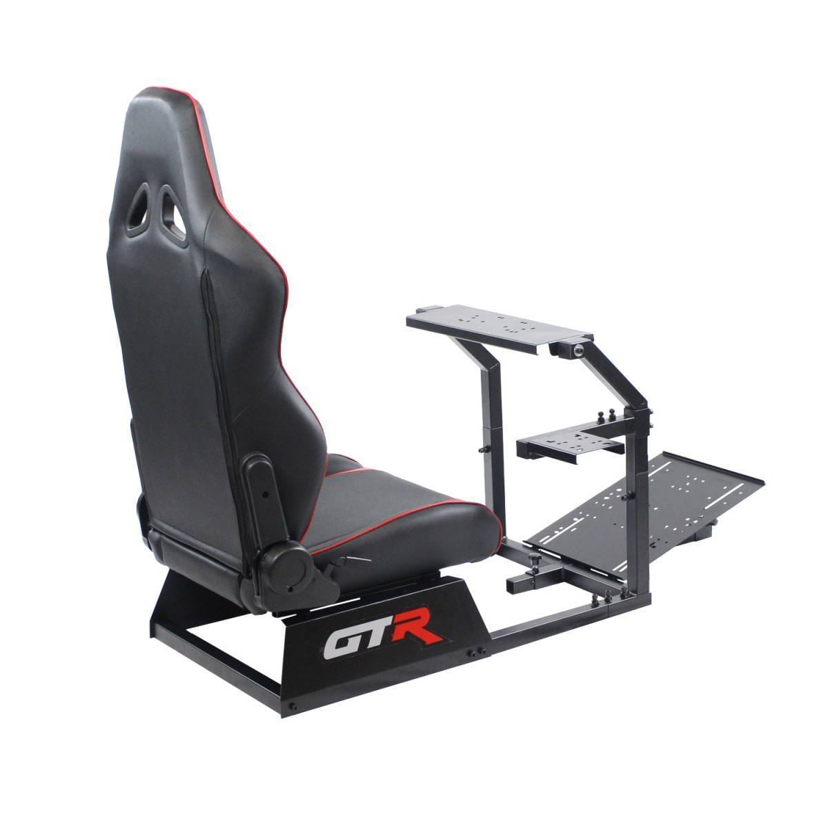 GTR Simulators GTA™️ Model Simulator Frame & Adjustable Racing Seat – Color Options Available Alpine White Black with Red thumbnail 9