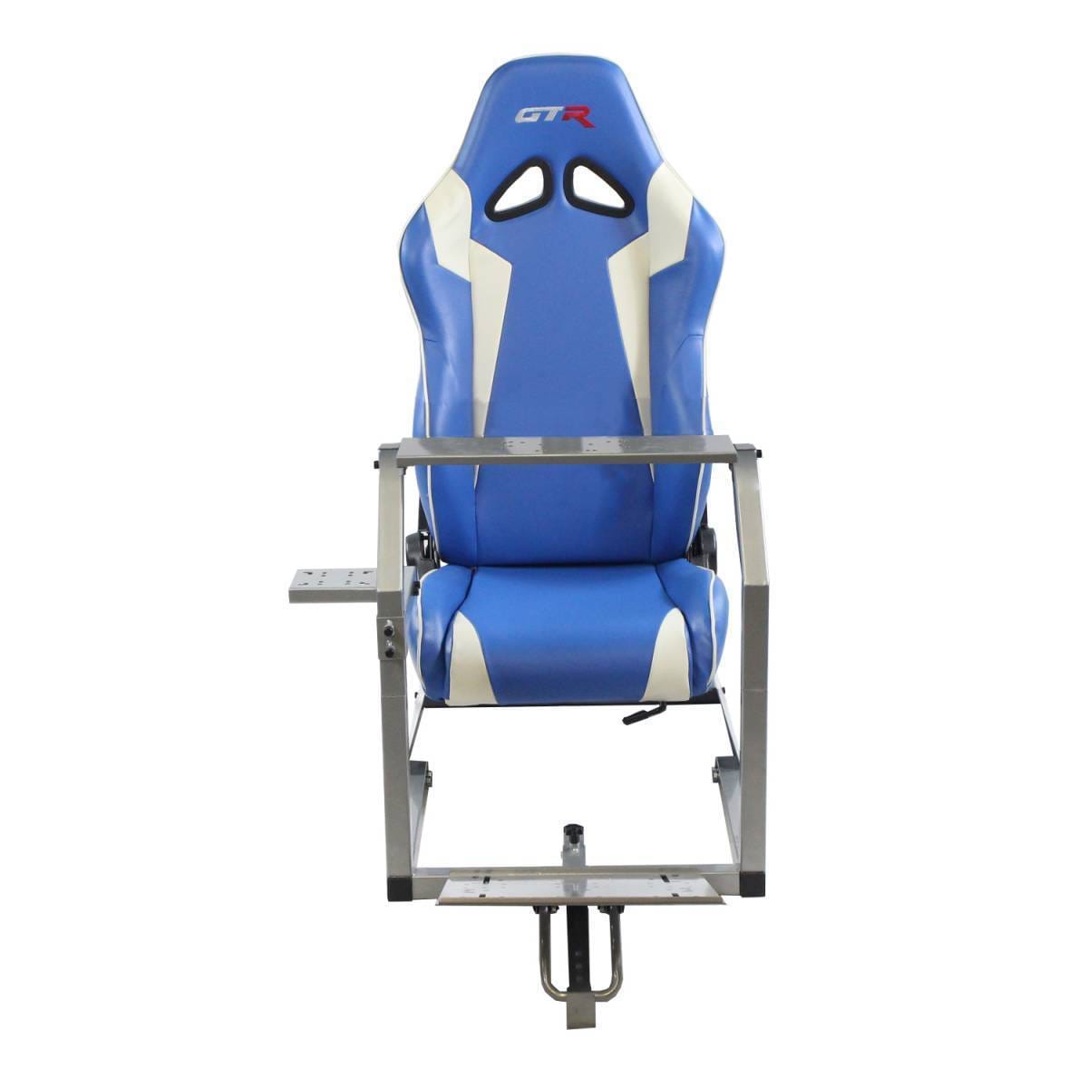 GTR Simulators GTA™️ Model Simulator Frame & Adjustable Racing Seat – Color Options Available Alpine White Blue with White thumbnail 22