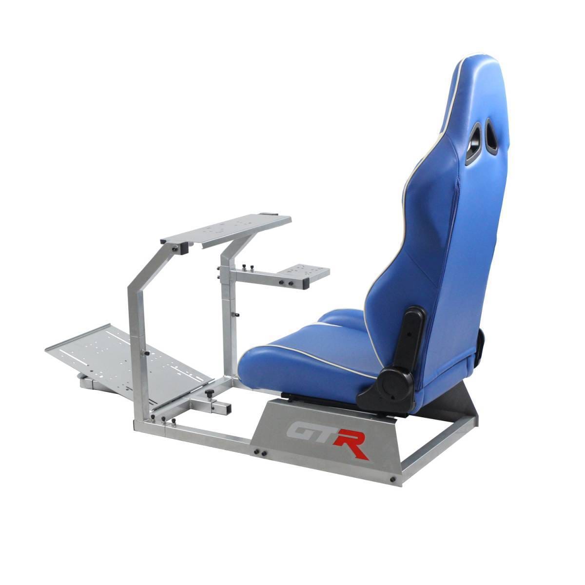 GTR Simulators GTA™️ Model Simulator Frame & Adjustable Racing Seat – Color Options Available Alpine White Blue with White thumbnail 25
