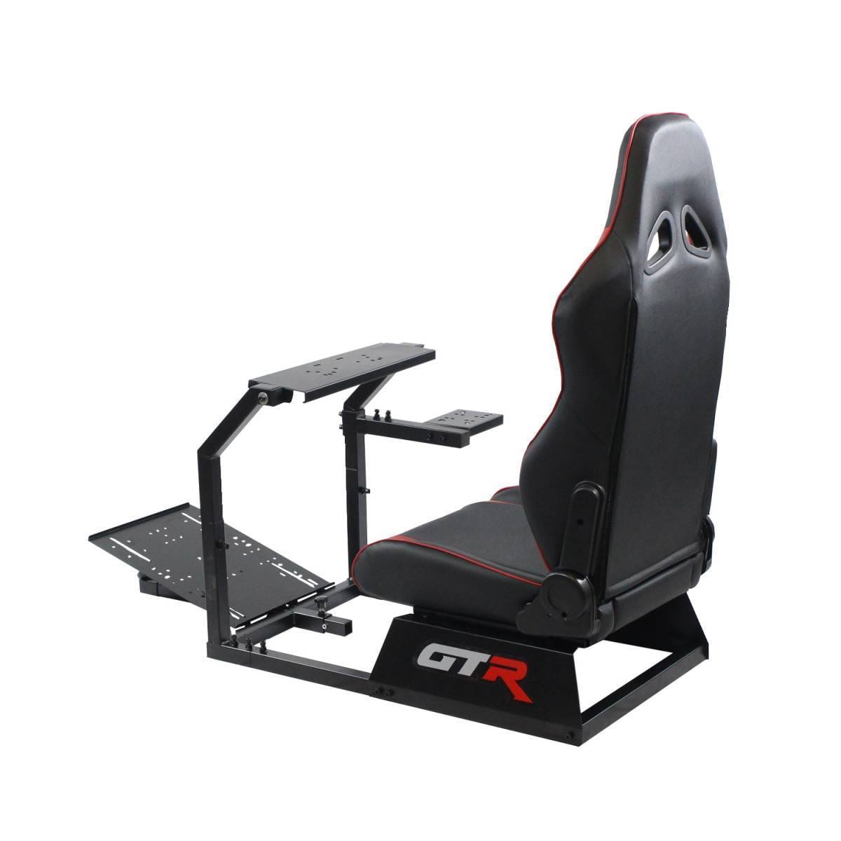 GTR Simulators GTA™️ Model Simulator Frame & Adjustable Racing Seat – Color Options Available Alpine White White with Red thumbnail 11