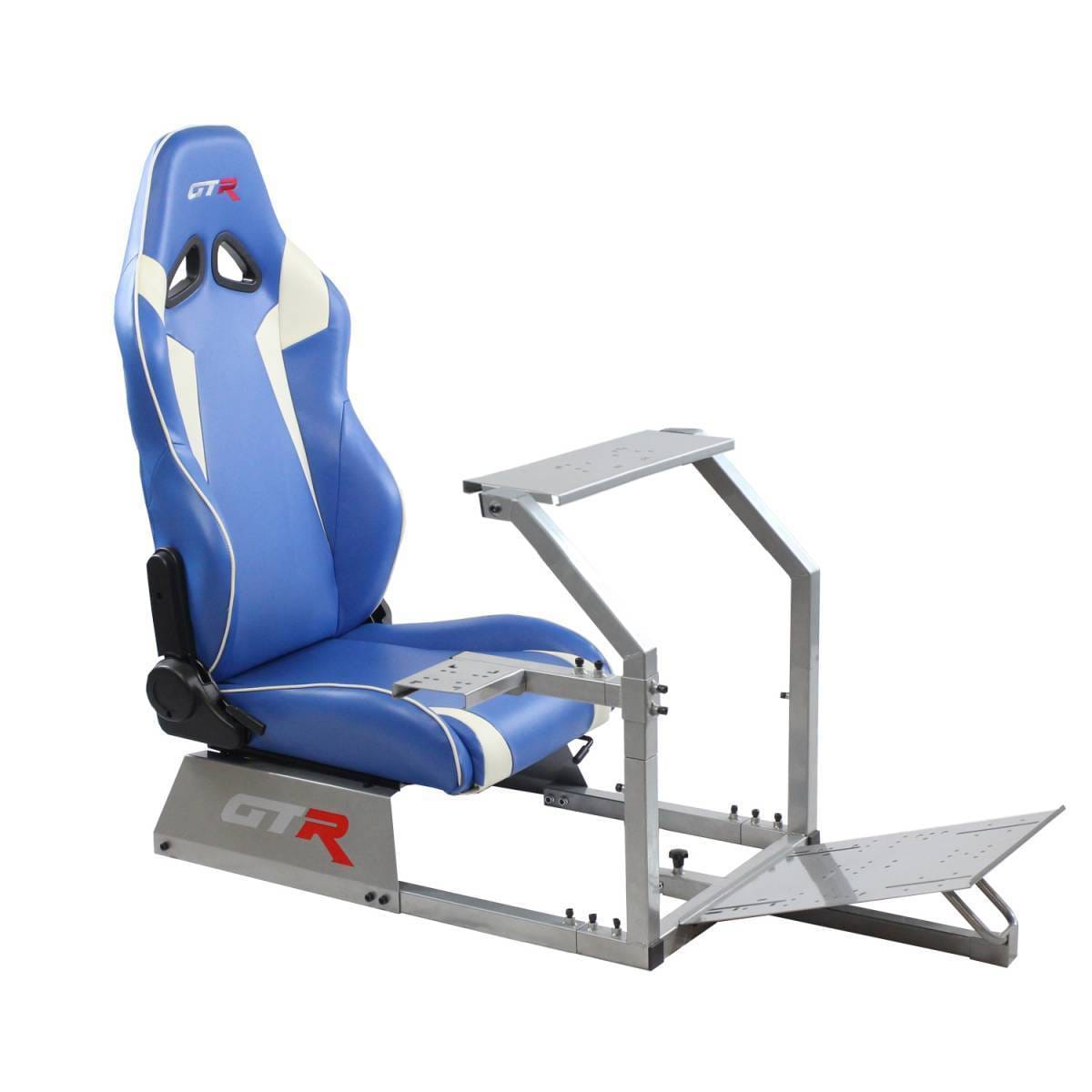 GTR Simulators GTA™️ Model Simulator Frame & Adjustable Racing Seat – Color Options Available Alpine White White with Red thumbnail 28