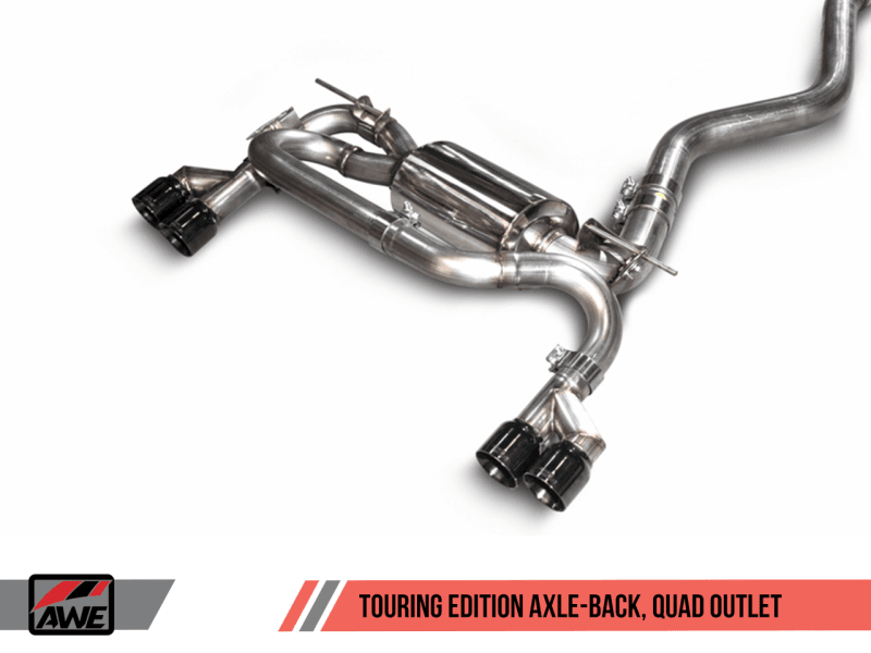 AWE Tuning 3010-43036 AWE Tuning BMW F3X N20/N26 328i/428i Touring Edition Exhaust Quad Outlet - 80mm Diamond Black Tips thumbnail 6
