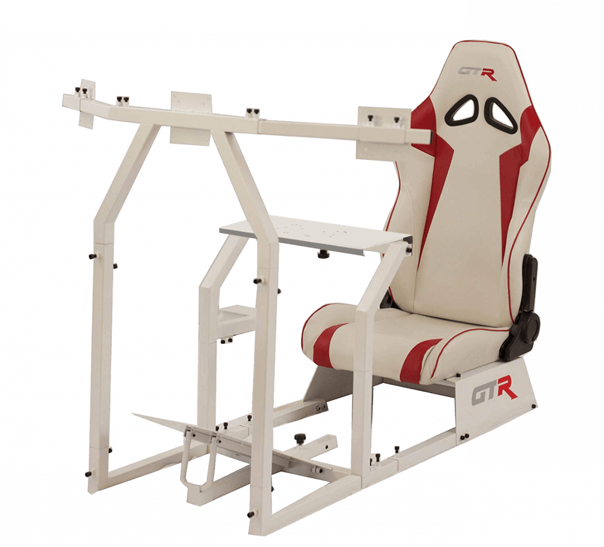 GTR Simulators GTA-F™️ Model Racing Simulator with Adjustable Leatherette Seat, Mounts for Steering Wheel, Pedals, Shifter & Monitor(s)
