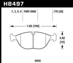Hawk Performance kHB497G.776 Hawk Performance 05-06 Mercedes-Benz S500/S430/E500 4Matic DTC-60 Front Race Brake Pads