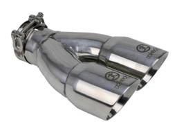 aFe 49T25364-P10 aFe Takeda 2.5in 304 Stainless Steel Clamp-on Exhaust Tip 2.5in Inlet 3in Dual Outlet - Polished