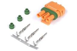 Haltech HT-030420 Haltech Delco Weather Pack 3 Pin GM Style MAP Sensor Connector Orange Plug & Pins