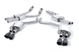 Milltek Resonated Catback, Cerakote Black 100 mm Quad Tips for Audi S6/S7 4.0T SSXAU560